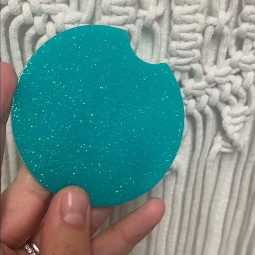 Teal car coasters